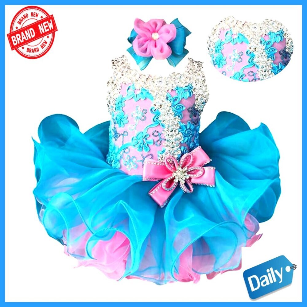 Handmade Beaded Pageant Dress for Toddler Girls Special Occasion